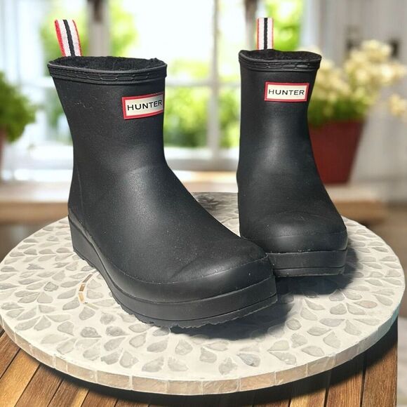 Hunter Play Short Insulated Winter Shearling Lined Waterproof Boots UK 7 US 9 - Picture 6 of 16